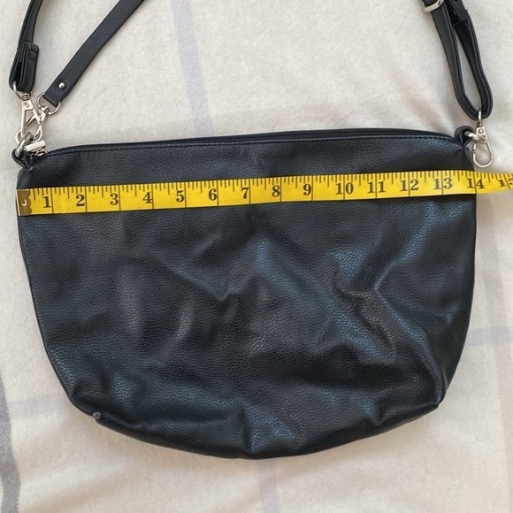 2 Piece Faux Leather Black Tote and Crossbody Purse Set - Picture 13 of 16